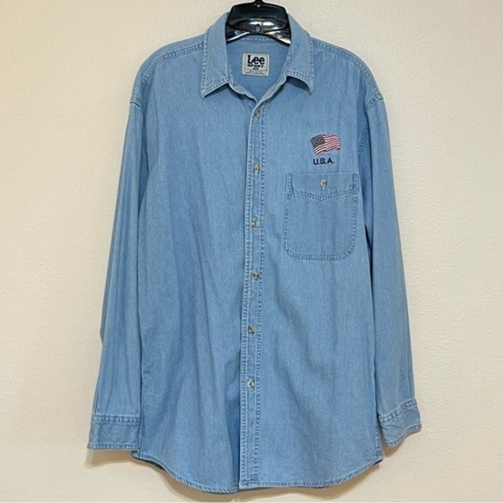 Vintage Lee St Louis Blues Denim Button Up